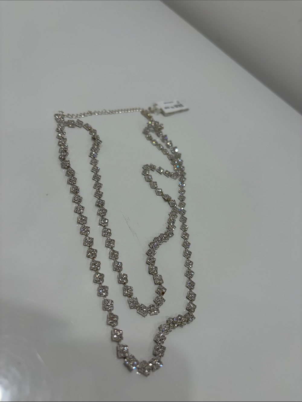 Elegant Silver-Tone Crystal Necklace - Women's Jewelry
